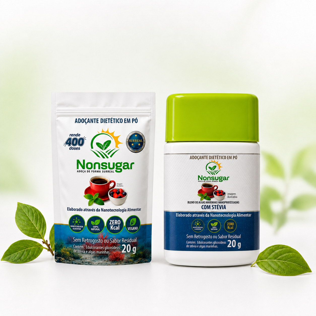 Pote e refil NonSugar 20g