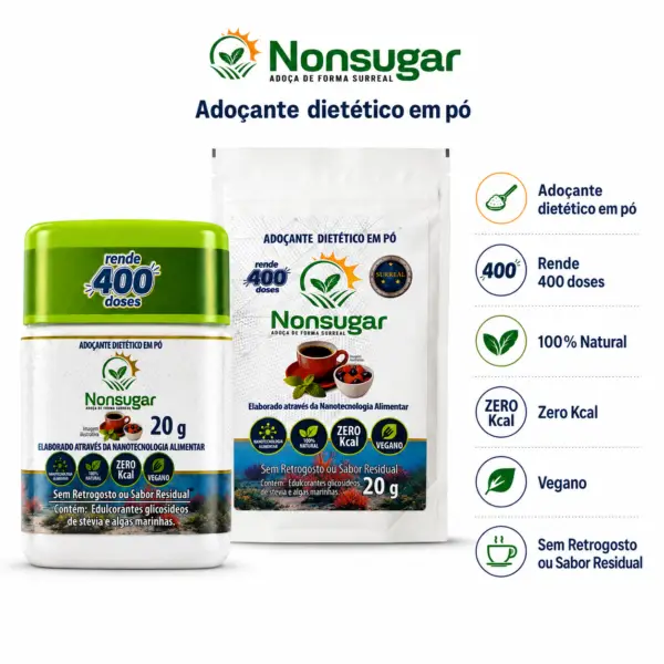 Pote e refil Nonsugar 20g